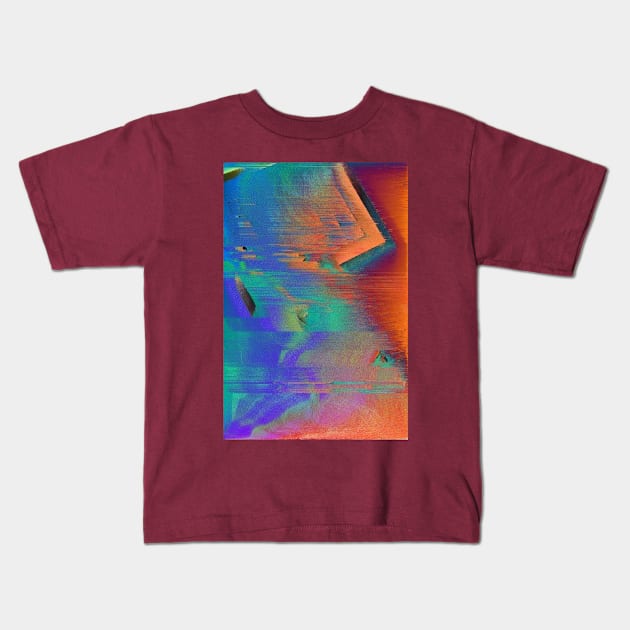 Vaporwave Glitch Pattern Kids T-Shirt by isarol